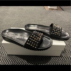 Pedro Garcia Studded Slides
